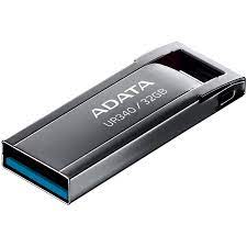 Adata Ur340 32gb Usb3.0 Flash Drive Zinc-Alloy Housing With Integral Strap Hole For Lanyard Or Keychain Waterproof And Dustproof With Cob Design Unibody Nickel Construction Read/Write : 100/30 Mb/Sec 34.8×12.3×4.6mm Support Linux Mac Os Support F