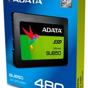 Adata Ultimate Su650 480gb 2.5″ Sata6g Ssd 3d-Tlc – 6gb Slc+ 512mb Ddr3 Caching With Aes-256 Security + Agile Ecc + Vpr (Virtual Parity Recovery) Technology Compressible Data (Atto) Read/Write : 520/320mb/Sec Incompressible Data (As-Ssd) Read/Wri
