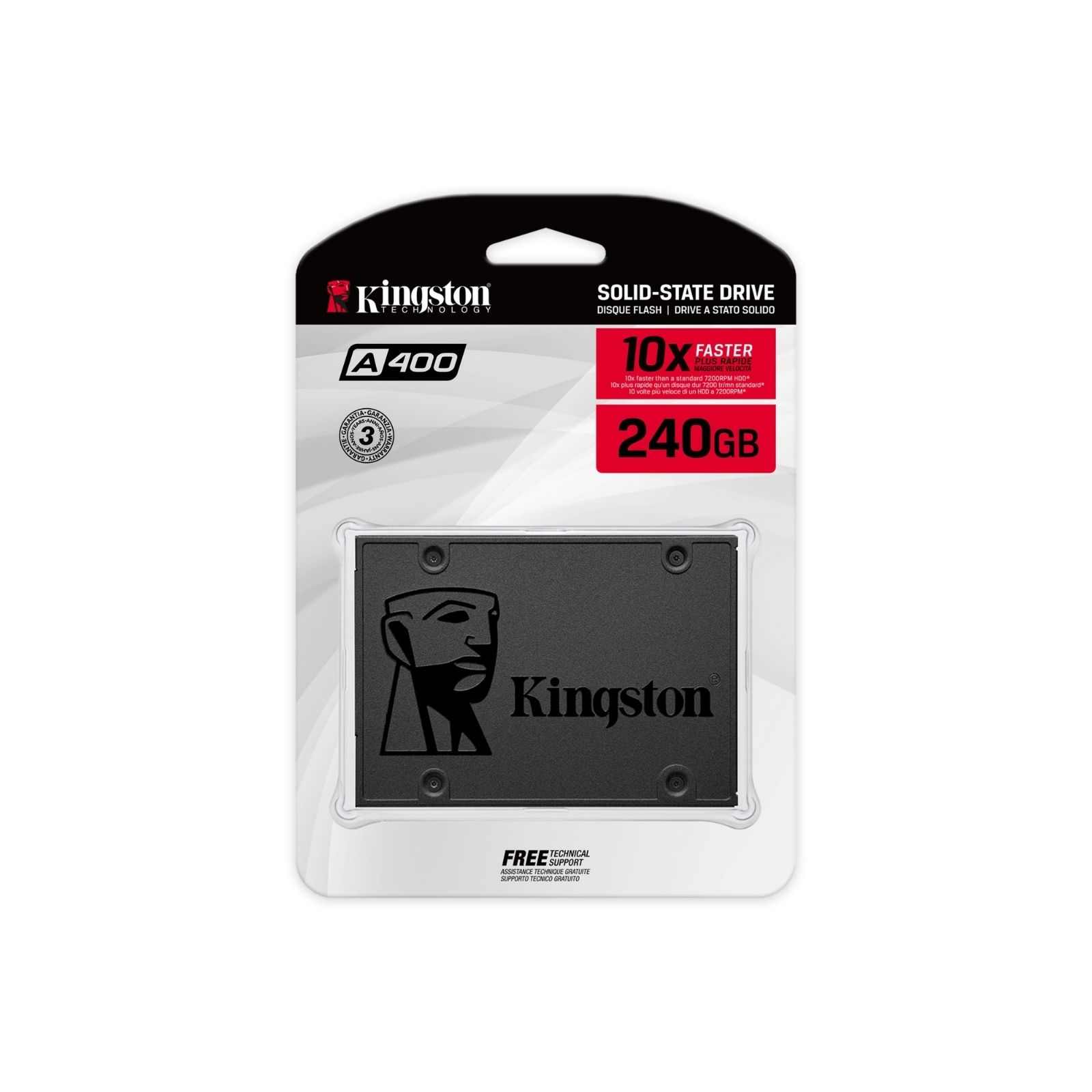 Kingston Sa400s37/240g A400 Ssd Tlc Solid-State Drive 2.5″ 240gb Sata6g – Phison's 3111-S11 Single-Core Controller / Dual-Channel With Ldpc ( Low-Density Parity Check ) Compressible Data (Atto) Read/Write : 500/350mb/Sec 1 Millions Mtbf W