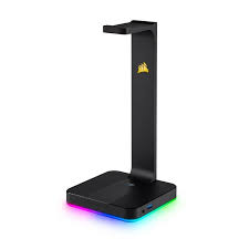 Corsair Ca-9011167 St100 Rgb Headset Stand With 7.1 Surround Usb Sound – Aluminum Construction With Rgb Lighting 4-Pole 3.5mm + Usb Input + Dual Usb3.1 Ouptput For Usb Headset + Charging – 2 Years Warranty