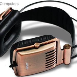 Krator Dione C-1140c Copper Hi-Fi Headphones – Full Aluminum Brushed Housing 40mm Neodymium Unit Driver With Noise Isolation Ergonomic Open-Style Suspension Headband Ventilation Ear-Cushion With 3.5 / 6.3mm Gold-Plated Plug – With Storage Pouch