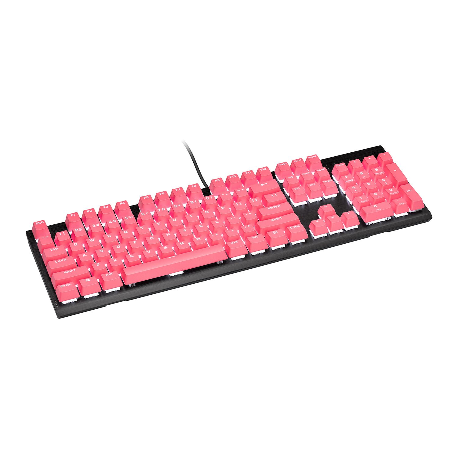 Corsair Ch-9911070-Na Pbt Double-Shot Pro Keycap Mod Kit – Rogue Pink – Heavy-Duty Pbt Plastic With Textured Surface Thick 1.5mm Double-Shot Walls With Backlit Font O-Ring Dampeners Included For Quieter Keystrokes 104 Backlit Keys With Puller