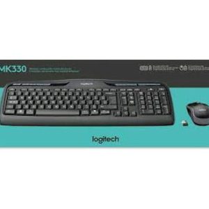 Logitech 920-003989 Mk330 Cordless ( Cordless Kb+ 1200dpi Mouse ) Enhanced Function Keys + 11 Hot Keys Black – Usb Nano Receiver