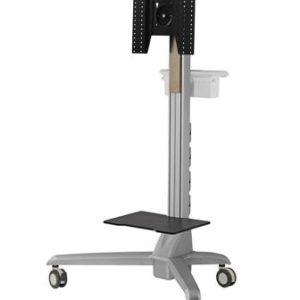 Aavara Ct440 Tv Cart – 4 Wheels With Lock Support Up To 52″/35kg Tv With 30 Tilt + 360 Rotation 500mm Height Adjustable With Modularized Pc Holder/ Storage Space And Device Supporter Expertorque Technology + Smart Cable Management Vesa Mounting