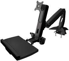 Aavara Ws210 Workstation Freestyle For 1x Lcd + 1x Keyboard/Mouse Tray – With 2 Arms / 3 Joints – Clamp Base – Display: 40 ( -5~35 ) Tilt Angle Adjustable +/-90 Swivel Angle Adjustable 360 Rotation Pivot For Landscape Or Portrait 124mm Height Adjustab