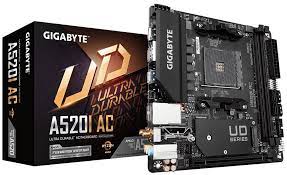 Gigabyte A520i Ac + Wifi : Amd Am4 Mb – With 6 Phase Digital Vrm + Pre-Mounted I/O Shield With Thermal Armor + Rgb Fusion With On-Board Rgb Display Addressable Led Strip Support On-Board Q-Flash Buttons Smartfan5 With 5x Temperature Sensors + 3x Hybrid