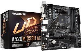 Gigabyte A520m-Ds3h + Wifi(Ac) : Amd Am4 Mb – With 5+3 Phase Digital Vrm + Rgb Fusion With Addressable Led Strip Support On-Board Q-Flash Buttons Smartfan5 With 5x Temperature Sensors + 3x Hybrid Fan Headers Solid Pin Power Connectors ( Atx 8pin ) Wit