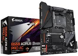 Gigabyte B550 Aorus Pro + Wifi(Ac) : Amd Am4 Mb – With 12+2 Phase Digital Vrm Pre-Mounted I/O Shield With Thermal Armor + Rgb Fusion 2.0 With On-Board Rgb Display ( Multi Zones ) Addressable Led Strip Support On-Board Q-Flash Buttons 2x Copper Pcbs De