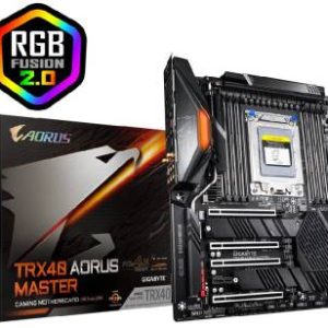 Gigabyte Trx40 Aorus Master + Wifi : Amd Strx4 ( Threaderipper 3 Series Only ) Mb – With 16+3 Phase Digital Vrm Pre-Mounted I/O Shield With Thermal Armor + Rgb Fusion 2.0 With On-Board Rgb Display ( Multi Zones ) Addressable Led Strip Support On-Board