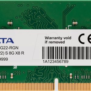 Adata Ad4s3200732g22 / Ad4s320032g22 Ddr4 Nb So-Dimm Valueram 32gb Ddr4-3200 (Pc4-25600) Single Rank X8 Cl22 – 260pin 1.2v – Lifetime Warranty – Retail Pack