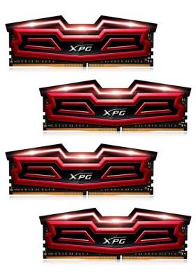 Adata Ax4u2400316g16-Qrd Xpg Dazzle With Red Led Black + Red Heatsink With 2oz Copper 10-Layer Pcb 16gb X 4 Kit – Support Intel Xmp ( Extreme Memory Profiles ) Ddr4-2400 ( Pc4-19200) Cl16 1.2v – 288pin – Lifetime Warranty