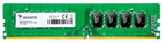 Adata Ad4u2666w4g19 / Ad4u26664g19 Value 4gb Ddr4-2666 (Pc4-21300) Cl19 – 288pin 17gb/Sec Memory Bandwidth 8-Layer Pcb 1.2v – Lifetime Warranty – Retail Pack