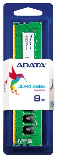 Adata Ad4u266638g19 / Ad4u2666w8g19 / Ad4u266688g19 / Ad4u26668g19 Value 8gb Ddr4-2666 (Pc4-21300) Cl19 – 288pin 17gb/Sec Memory Bandwidth 8-Layer Pcb 1.2v – Lifetime Warranty – Retail Pack