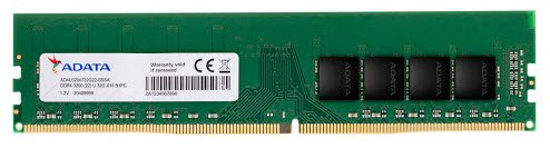 Adata Ad4u320038g22 / Ad4u320088g22 / Ad4u32008g22 / Gd4u320038g Value 8gb Ddr4-3200 (Pc4-25600) Cl22 – 288pin 17gb/Sec Memory Bandwidth 8-Layer Pcb 1.2v – Lifetime Warranty – Retail Pack