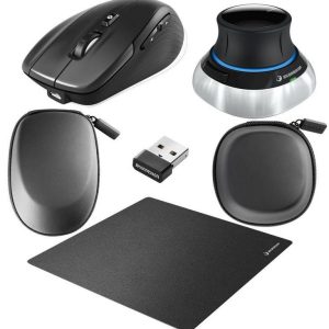 3dconnexion 3dx-700067 / 3dx-700084 Space Mouse Wireless Kit ( Upto 5 Devices ) – Mo-3smw + Mo-3cw + Compact Mouse Pad + 2x Tailored Carry Case- 3dconnexion Space Mouse Wireless – Built-In Rechargeable Battery Micro-Usb Receiver Portable 3d Mouse/Input