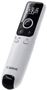 Canon Pr100 White Presenter 2.4ghz Rf – Double Red Laser Pointer With Backlit Lcd Display Timer Function With Vibration Alert Wireless Range-15m Laser Beam Range – 200m 7 Buttons With Page Up/Dwon+Volume Control With Battery Level Indicator 136x33x
