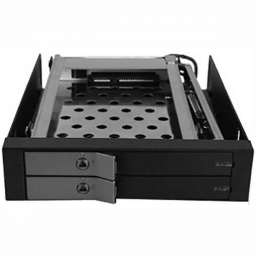 Vantec Mrk-225s6-Bk Ez Swap Evo Black Aluminum For 2x 2.5″ S-Ata Hdd / Ssd ( 7-9.5mm Height ) In 1 X 3.5″ Bay Hot-Swappable With Lock Hdd Indicator