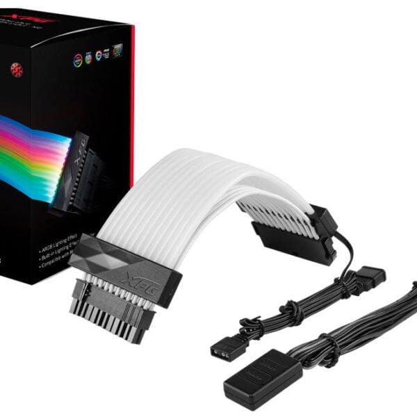 Adata/Xpg -Rgb Extension 24pin Cable For 24pin Atx With Built-In Controller For Speed/Mode 36x Leds Powered By 5v Argb On Mb – 22cm