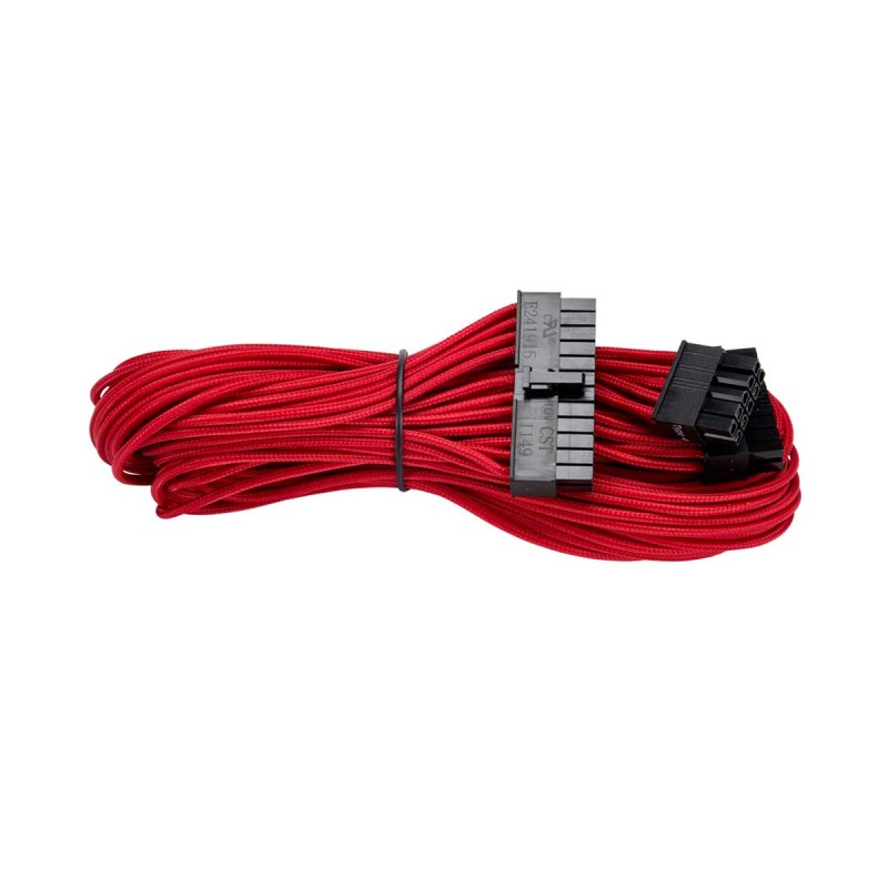 Corsair Cp-8920145 Red Premium Individually Sleeved Flexible Paracorded Modular Cable Starter Kit With 4x Cable Combs – Include 1x 610mm Atx ( 20+4pin) + 1x 750mm Eps12v(4+4pin) + 2x 650mm Pci-E 8(6+2) Pin With Carry Bag – For Rmx Series ; Rmi Series Sf