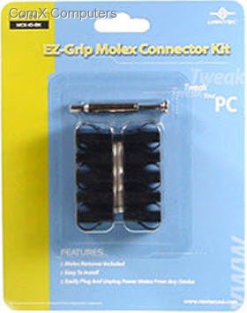 Vantec Mck-Iouv-Bk Ez-Grip Molex Connector Kit – Uv Reactive Black ; 10 Molex Connector With One Molex Remover