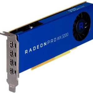 Amd Firepro/Radeon Pro Wx3200 – For Professional 3d Applications – 4x Outputs Standard + Low-Profile Dual Bracket Pci-E 16x With Hardware Opengl + Opencl + Vulkan Api + Directx 12 640x Stream Processors 1658 Gigaflops Core/Memory : 1295/6000mhz 128