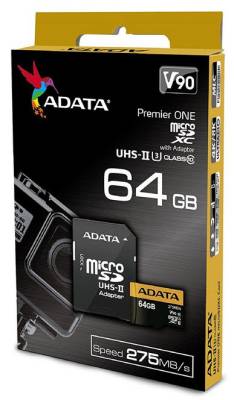 Adata Premier One Ausdx64guii3cl10-Ca1 64gb Microsdxc ( 15x11x1mm ) With Sdxc Adapter – Uhs-Ii U3 ( 16pin Dual Channel Compatiable With Old Uhs-I Device/Reader ) Not Compatible With Sdhc Only Device/Reader With Sdmi Read/Write : 275/155mb/Sec – Lifet
