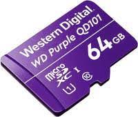 Westerndigital Microsdxc Purple Wdd064g1p0c Qd101 64gb ( No Sd Adapter ) Endurance Series Designed For Video Recording / Nvr Supports -25c To 85c Temperature Range 15x11x1mm Uhs-I U1 ( Uhs-I / Sd3.0 ) Class10 – 3 Years Warranty With 32 Tbw Retail Pa