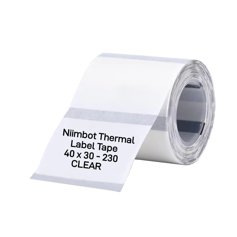 NIIMBOT B1/B21/B3S Thermal Label 40x30mm – 230 Labels Per Roll – Transparent