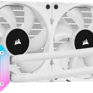 Corsair Cw-9060050-Ww H100i Elite White Capellix 240mm Cpu Water Cooling With Corsair Link For Real-Time Monitoring And Control – Copper Waterblock With 33x Capellix Rgb Led Lighting On Waterblock Pre-Filled / Closed-Loop / Sealed Coolant System 120×27