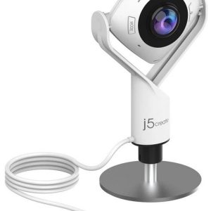 J5 Jvcu360 Hd Webcam – All Around 360 Rotation With Height Adjustable Stand 6x Display Modes 2 Buttons + Touch Controls To For Host/Participants Selection Tripod Mountable Streaming And Recording Optimized Built-In Hd Microphones – Support Full Hd 1080p