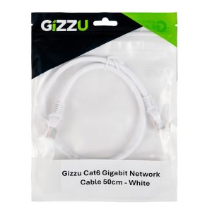 Gizzu Cat6 Utp Fly Lead Ethernet Network Cable 50cm – White