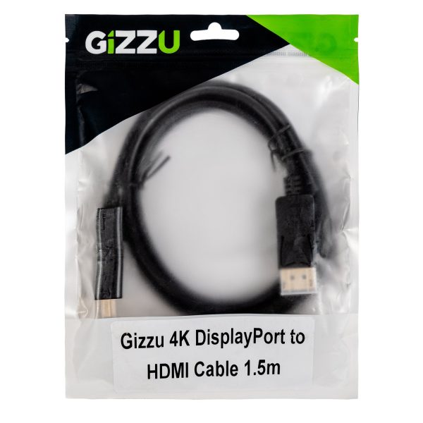Gizzu 4k60hz Displayport To Hdmi Cable 1.5m
