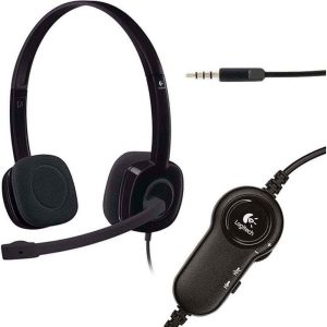 Logitech 981-000589 H151 Black Headset With Rotating Mic With Ncat Inline Volume And Mute Control - 3.5mm