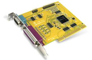 Sunix Mio4089am - 2 Port Serial ( 16c550 ) + 2 Port Parallel (Spp/Bpp/Ecp/Epp) ( 2 Slots Required ) , 32/64bit 3.5/5v Pci Card , 32+16byte Hardware + 128k Software Fifo, Ready For 64 Bit System, Sunix Matrix Ul7522eq Chipset , 115.2kbps+2.7mbps , 15kv Es