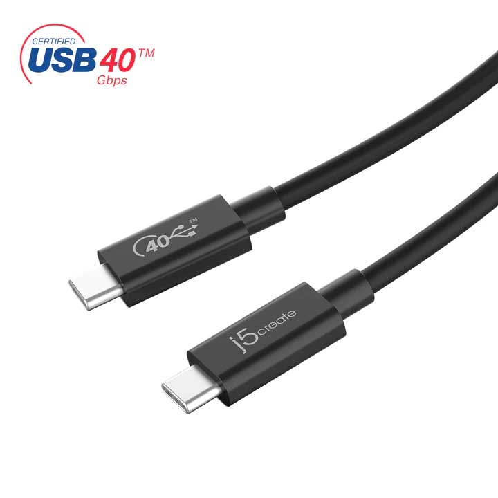 J5create Juc28l08 Type-C To Type-C Usb4 Gen3 ( 40gb/S ) - Built-In E-Marker Chip With Thunderbolt4 Support Support Displayport Alt Mode 100w (20v/5a) Pd Support 7680x4320@60hz 8k Uhd - 80cm - Retail Pack