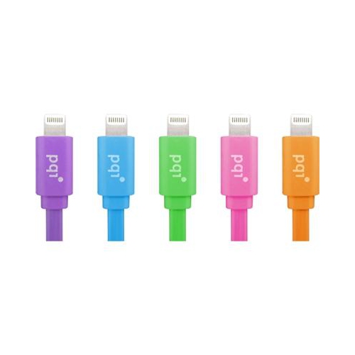 Pqi 6pcs-008r0010a I-Cable Lightning 90 Flat Orange- Apple Mfi Certified - 90cm - Usb To Lightning 8pins Sync+Charge With Flat Cable
