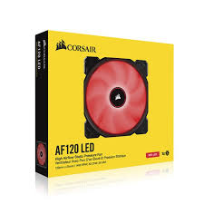 Corsair Co-9050015-Rled / Co-9050080-Ww Af120 Quiet With Red Led - 120x120x25mm Advanced Hydraulic Bearing 9 Blades Rubber Corners For Noise Reduction 1500rpm 25.2dba 52.19cfm 0.75 Mm/H2o Static Pressure