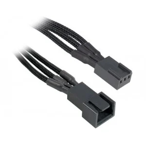 Bitfenix Bfa-Msc-3f90kk-Rp Alchemy Multisleeved(3) Cable - 90cm 3 Pin Power Extension Cable For Cpu Fan Or System Fan - Black