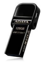 Adata I-Memory Flash Drive Ai920-128g-Cbk 128gb Black - Usb3 + Apple Certified Mfi Lightning Dual-Connectors Flash Drive For Ios/Mac/Pc Cob Design With Mini-Size ( 37.8x16.9x6.9mm ) Dust And Water Resistant Support Ultra Hd 4k Video Playback + Apple Ai