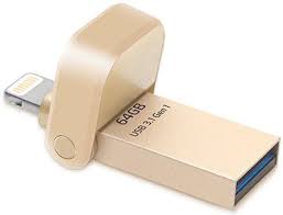 Adata I-Memory Flash Drive Ai920-64g-Cgd 64gb Gold - Usb3 + Apple Certified Mfi Lightning Dual-Connectors Flash Drive For Ios/Mac/Pc Cob Design With Mini-Size ( 37.8x16.9x6.9mm ) Dust And Water Resistant Support Ultra Hd 4k Video Playback + Apple Airp