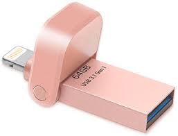 Adata I-Memory Flash Drive Ai920-64g-Crg 64gb Rose Gold - Usb3 + Apple Certified Mfi Lightning Dual-Connectors Flash Drive For Ios/Mac/Pc Cob Design With Mini-Size ( 37.8x16.9x6.9mm ) Dust And Water Resistant Support Ultra Hd 4k Video Playback + Apple
