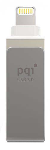 Pqi 6i04-064gr1001 Iconnect Mini 64gb Silver - Usb3.0 + Apple Certified Mfi Lightning Dual-Connectors Flash Drive For Ios/Mac/Pc ; 45x13x8mm Cob3.0 Capless Swivel Design With 1-Touch Backup + Fingerprint Security Via Ios With Mobile Strap + Strape Hol