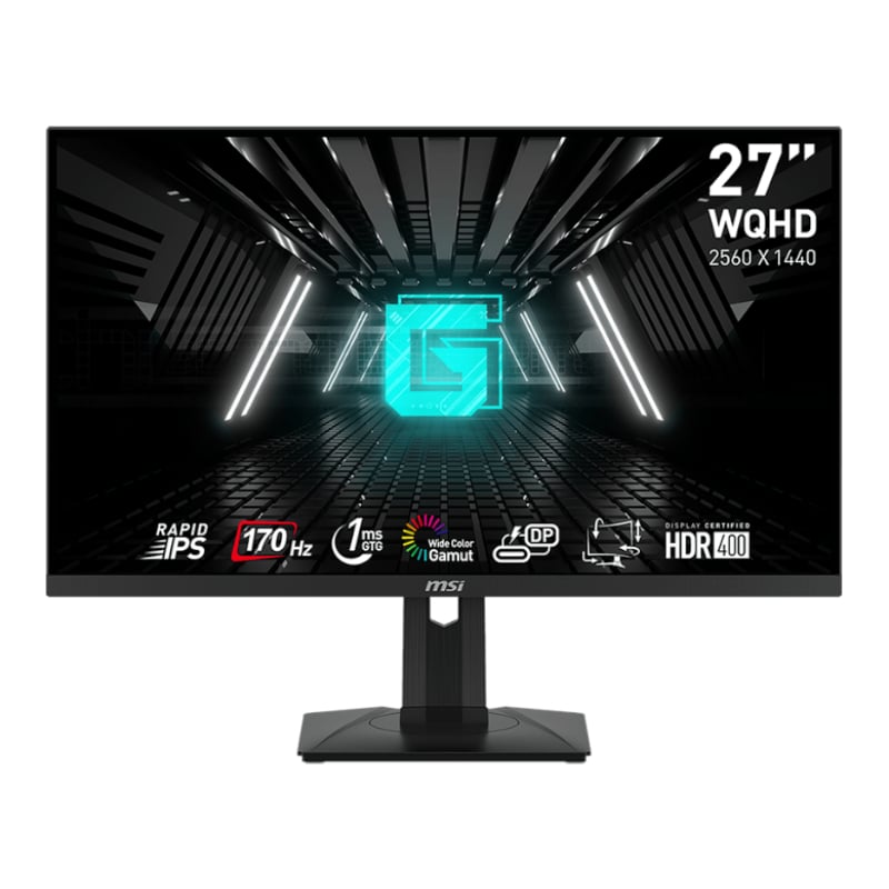 Msi G272qpf 27" Gaming Monitor 2560 X 1440 (Qhd) Rapid Ips 1ms 170hz G-Sync Compatible Hdr Ready Hdmi Displayport Tilt Swivel Height Adjustable Pivot