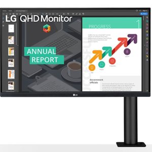 Lg 27qn880 27" Qhd Led Display - With Built-In Speaker 5-Way Adjustable Stand ( Tilt+ Height+ Swivel+ Pivot+ Extend/Retract ) With C-Clamp Amd Freesync Das ( Dynamic Action Sync ) + Black Stabilizer 10-Bit Color (8bit + A-Frc) Hdr 10 (High Dyna