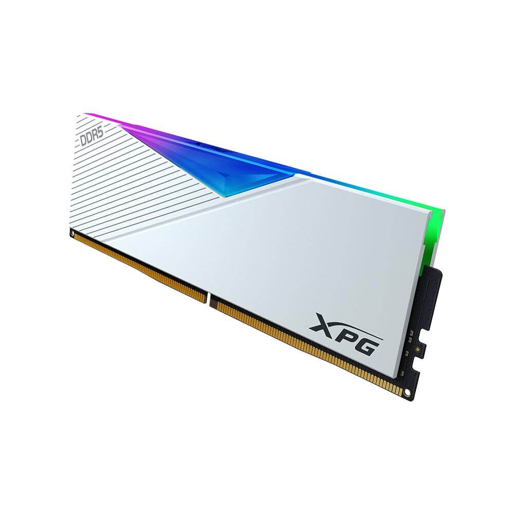Adata Ax5u6400c3216g-Clarwh - 16gb Ddr5-6400 (Pc5-51200) Rgb Lancer White Tall Heatsink Cl32 - 288pin 38.4gb/Sec Memory Bandwidth Built-In Ecc 1.35v With Built-In Power Management Ic - Lifetime Warranty - Retail Pack