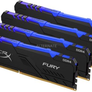 Kingston Hyper-X Rgb Fury Hx426c16fb3ak4/128 / Rgb Fury Beast Kf426c16bbak4/128 Ddr4-2666 ( Pc4-21300) With Asymmetrical Heatsink Cl16 32gb X 4 Kit - Support Intel Xmp ( Extreme Memory Profiles ) 1.2v - 288pin - Lifetime Warranty