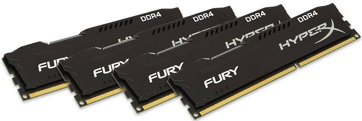 Kingston Hx429c17fb2k4/32 Ddr4-2933 ( Pc4-23400) Hyper-X Fury With Black Asymmetrical Heatsink Cl17 8gb X 4 Kit - Support Intel Xmp ( Extreme Memory Profiles ) 1.2v - 288pin - Lifetime Warranty