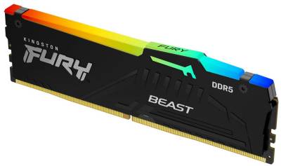 Kingston Kf556c36bbea-32 - Ddr5-5600 (Pc5-44800) Fury Beast Rgb With Heatsink 32gb - Expo Optimized For Amd Ryzen + Intel Xmp ( Extreme Memory Profiles ) Cl36 - 288pin Single Rank 38.4gb/Sec Memory Bandwidth Built-In Ecc 1.25v With Built-In Power Man