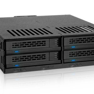 Icydock Mb014sp-B Flexidock Trayless Mobile Rack Black - For Upto 4x 9.5mm 2.5" Sata6g /Sas In 5.25" Bay With Power Buttons + Eject Buttons Push And Eject Design 1x 40mm Fan With On/Off Jumper