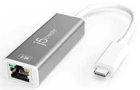 J5 Create Jce145 - Usb3 Type-C/Thunderbolt To 2.5 Gigabit Network Adapter Aluminum Housing With Surge Protection + Led Activity Indicator 68x23x15mm + 100mm Cable Ideal For Desktop Or Notebook/New Macbook - For Windows/Mac/Linux